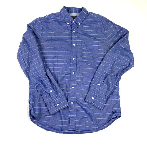 American Eagle Outfitters Other - American Eagle Outfitters Shirt Men Medium Button Front Blue Stripe Athletic Fit
